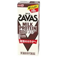 明治 ザバス ミルクプロテイン 脂肪 0 ココア風味 200ml&times;24本/2ｹｰｽ