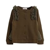 enchante petit(アンシャンテ プティ) キッズ 子供 チュールフリルデザインカーディガン ≪全6色≫ 110cm #カーキ