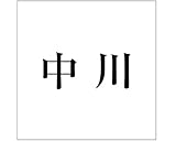 表札用名前シール 明朝体　表札用カッティングシート切文字 ﾌﾞﾗｯｸ 表札サイズ200ミリ角(200×200ﾐﾘﾀｲﾌﾟ板用) 中川