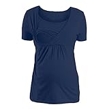 Zhuhaitf 女性の マタニティ シャーリング カジュアル 半袖 快適 母乳育児服 看護シャツ 多色オプション