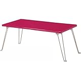 nobrand 鏡面折りたたみテーブル ダイニング ピンク(PUM-8040GR)