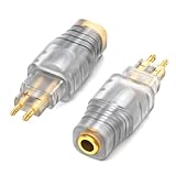 okcsc HD650 3.5mm 変換 変換コネクタ イヤホンジャック 変換 HD650用（オス）- 両端3.5mm（メス）SENNHEISER用 HD600・HD580・HD535・HD545・HD565・HD265に適合 2個セット ホワイト