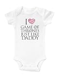 バッフル" I Heart Game of Thrones Just Like Daddy " Gotベビーボディスーツ カラー: ホワイト