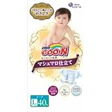 大王製紙 グーン Ｇｏｏｎ　はじめての肌着 マシュマロ仕立て Ｌサイズ ４０枚入（4902011853063）
