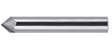 Bassett MCH-2R Series Solid Carbide End Mill, Uncoated (Bright) Finish, 2 Flute, 60 Degrees Profile 