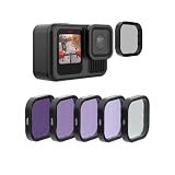 TELESIN 5パック レンズフィルターキット CPL ND8 ND16 ND32 ND64 GoPro Hero 13用 ブラック ニュートラルデンシティおよび偏光レンズフィルターキット レンズプロテクター Go Pro Hero 13用アクセサリー