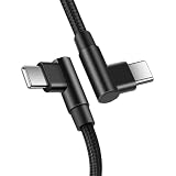 【L字型】 USB C ケーブル Type-c ケーブル L字 60W/3A PD3.0急速充電 C to C ケーブル ナイロン編みMacBook/iPad/Galaxy/Google/Switch/ドローン等USB-C機器対応 【映像出力非対応】1M [並行輸入品]