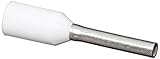 Panduit FSD75-8-D Insulated Ferrule, Single Wire DIN End Sleeve, 22 AWG Wire Size, White, 0.09" Max 