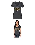 NFL Pittsburgh Steelersレディース半袖VネックTシャツ、Large、チャコールヘザー