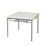 生興 テーブル MTS型会議用テーブル W900×D900×H700 4本脚タイプ 棚付 MTS-0990IT ニューグレー