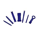 サウンドリペアツール7ピースセットカートリムプラスチックパネルダッシュオーディオステレオGPSモールディング除去車のトリム除去ツールセット（色：青）