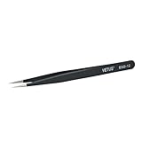 LASHVIEW ESD-12ピンセットシルバートーンメタル尖った先端ストレートピンセット つけまつげ装着用/精密用など