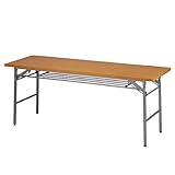 折りたたみテーブル 棚付き W180×D45cm チーク【ストア･エキスプレス】