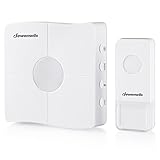 dewenwils Wireless Doorbellキット防水プッシュボタン、ボリュームレベル6、36チャイム、サウンド、LEDフラッシュ、ポータブル&拡張可能な、電池式