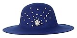 C-Princess 秋冬 子供用 つば広帽子 フェルトハット キャップ ビーズ飾り キュート キッズ 女の子 女優帽 フォーマル 発表会 ダンス ブルー