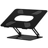 BoYata ノートパソコンスタンド pc スタンド タブレット 無段階高さ/角度調整可能 姿勢改善 腰痛/猫背解消 安定性 折りたたみ式 