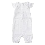 エイデンアンドアネイ 半袖 カバーオール フラッター スリーブ ロンパース flutter sleeve romper ベビー服 ベビーウェア かぶりタイプ (サイズ：0-3m、カラー：pink wa