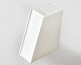 レジ横薄型募金箱/白(不透明)/鍵付/幅7cm