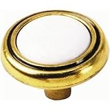 Laurey 15441 1 1/4-Inch First Family Knob, White/Antique Brass [並行輸入品]