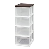 アイリスオーヤマ チェスト 木天板 4段 幅32.4 ブラウンオーク WTS-304