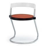 ITOKI（イトーキ） ミーティングチェア picchio（ピッキオチェア） 座パッド付 背シェルW8 座面D4 パーシモンオレンジ KJM-220GC-W8D4