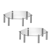 HAMILO アクリルスタンド アクリル台 フィギュア用 雛壇 ディスプレイ台 六角形 2点セット (高さ7cm)