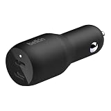 Belkin カーチャージャー 36W(USB-C 18W X 2) 車載充電器 USB PD対応 急速充電 iPhoneやiPad、Android対応 ブラック CCB002btBK