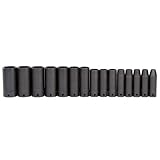 Stanley Proto J74117 15 Piece 6 Point 1/2" Drive Thin Wall Deep Impact Socket Set by Stanley Proto [