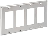 Baldwin 4742260 Quadruple漏電遮断器ベベルエッジスイッチプレート、明るいクロム