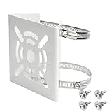 SAMIKAGO 防犯カメラ 取付金具 屋外 穴あけ不要 円柱 角柱 ポール 固定金具 監視カメラ ステー ハウジング スタンド ブラケット ステンレスバンド 10㎝ 白色 (単品)