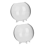 Hommy 　2個入り　お買い得　透明　ガラス製　3マイクロ足　花瓶　水耕栽培容器　テラリウム容器　ボール型　卓上置く　ホーム　装飾