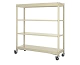 エスコ(ESCO) 1200x450x1800mm/150kg/4段 ｽﾁｰﾙ棚/ｷｬｽﾀｰ付 EA976DV-120B