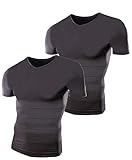 【Amazon.co.jp限定】モアプレッシャー(More Pressure) 加圧シャツ 加圧強化タイプ メンズ用 (Vネック・Lサイズ・黒2枚セット)