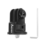 JINGCHEN ウェアラブルカメラ 1/4 ネジ アルミ製 三脚マウント gopro 変換アダプター gopro hero13/12/11/10/9/8/7/6/5 360 x5/x4/x3などの一脚 三脚 セルカ棒 自撮り棒 スタンド ホルダー 雲台 取り付け アクションカメラ マウント (ブラック)