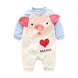 KACHI　赤ちゃん　新生児　ベビー服　純綿　抗菌　抗アレルギー　カバーオール　ロンパース　長袖ボディースーツ　秋冬用　保温　出産祝い　柔らかい 肌着　変形を防ぐ　カッコいい　動物柄（59CM/66C