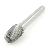 uxcell ロータリーファイル ヤスリ　ダブルカット　卵形　シャンク6 mm　切削工具　10 x 15 mm