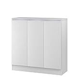 岩附(IWATSUKI) 扉付き収納棚 ホワイトウッド 幅80cm 奥行31.4 高さ90 オーダー 幅木よけカット加工無し MIO-9080RWW