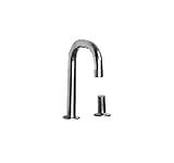 Whitehaus AEMLCR-CHRO Aeri 5 1/8-Inch Dual Hole Faucet with 360-Degree Stick Handle and Swivel Fount