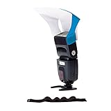 LumiQuestフラッシュポケットバウンサー、ウルトラストラップ付きフラッシュディフューザー、外部カメラフラッシュ、写真照明、スタジオライト、ネオンブルー用のユニバーサルクラシックデザイン