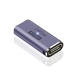 Poyiccot USB C L字 アダプタ240W、L型 USB C 変換アダプタ、Type-Cオス-Type-Cメス 延長コネクタ【240W 急速充電 40Gbps高速データ転送 8K@60Hzビデオ出力】タイプC 延長 アダプタ LEDライト付き 対応Thunderbolt 4/3、MacBook Pro/Air、HUB，1個