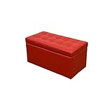 CORO 収納ベンチ スツール 二人用　レッド HSW-17RD