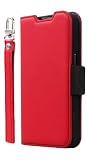 【Corallo】 iPhone14Plus 対応 ケース 手帳型 カバー カード収納/ストラップ 付き 手帳 スマホケース マグネット ベルト 薄い 手帳型ケース カード 収納 スタンド 付 サフィアーノ レザー 手帳型カバー [ Apple iPhone14プラス iPhone14 Plus iPhone14+ アイフォン14Plus アイフォン14プラス 対応 ] NU オレンジ×ブラック