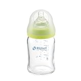 キャップは転がりにくい形状で安定して置けます。広口ガラスほ乳びん 150ml