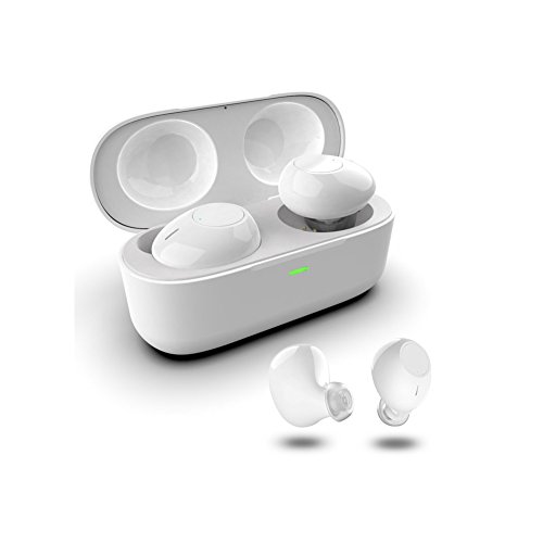Bluetooth イヤホン MJYun ブルートゥース イヤホン 完全ワイヤレスイヤホン、ノイズキャンセリング ポータブルイヤホン 左右分離型 ミニ 軽量 ステレオBluetoothイヤホン、iPhone, iPad, Samsungなどに対応 (白)