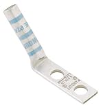 Panduit LCCX2/0-12H-X Flex Conductor Lug, Two Hole, Long Barrel With Window, 45 Degree Angle, 1/2" S