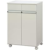 ダイニング ワゴン2D 幅55cm ホワイト (キッチン収納 キッチンワゴン 大容量 キャスター付き キャビネット 木製 モダン ) 092254