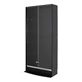 フィギュアラック 天井突っ張りフィギュアラック ワイド83cm幅 引き戸/ブラック