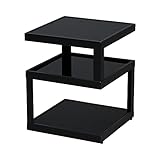 サンニード ガラスサイドテーブル BK ブラック GLST-403-BK