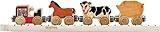【米国正規商品・並行輸入】ネームトレイン 木製おもちゃ NameTrain Farm Vehicle Set 農場セット（トラクター・ウシさん・アヒルさん・おうまさん）