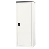 スチール製　家庭用ガーデン収納庫　扉式　　ハーフ棚あり　H162cm